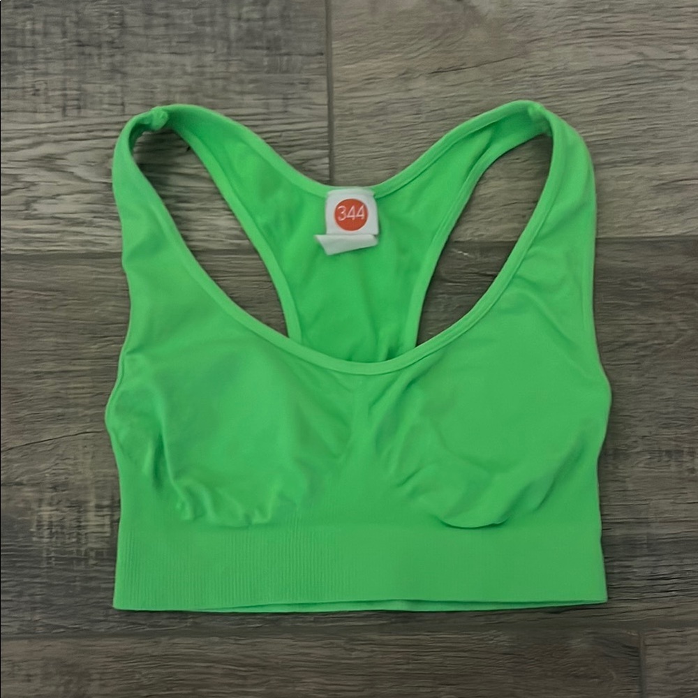 Vintage Neon Green Racerback Sports Bra